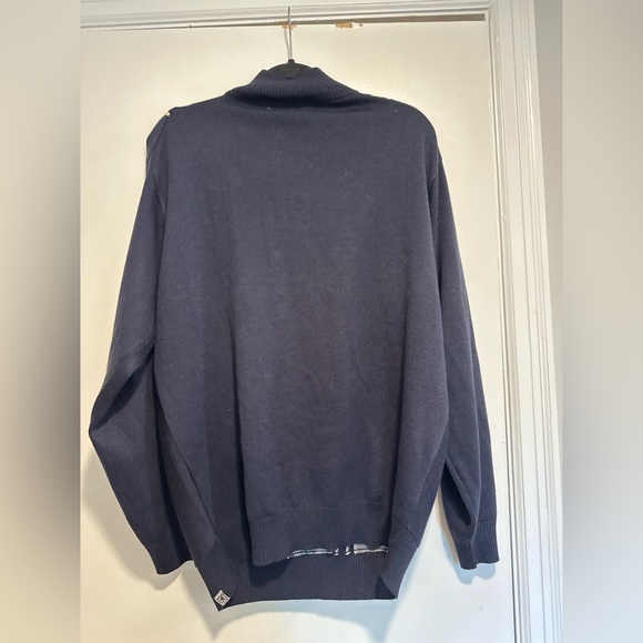 Stacy Adams Men’s XL Full Zip Large Hounds Tooth Mock Collar Preppy Sweater. - Picture 2 of 13